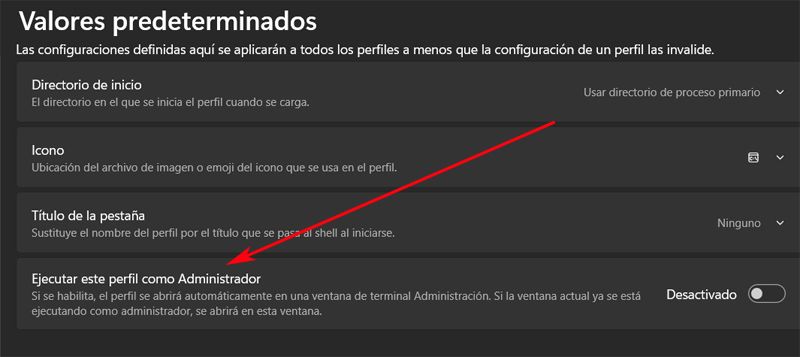 Perosnalizar el inicio con permisos de administrador de la app Terminal de Windows.