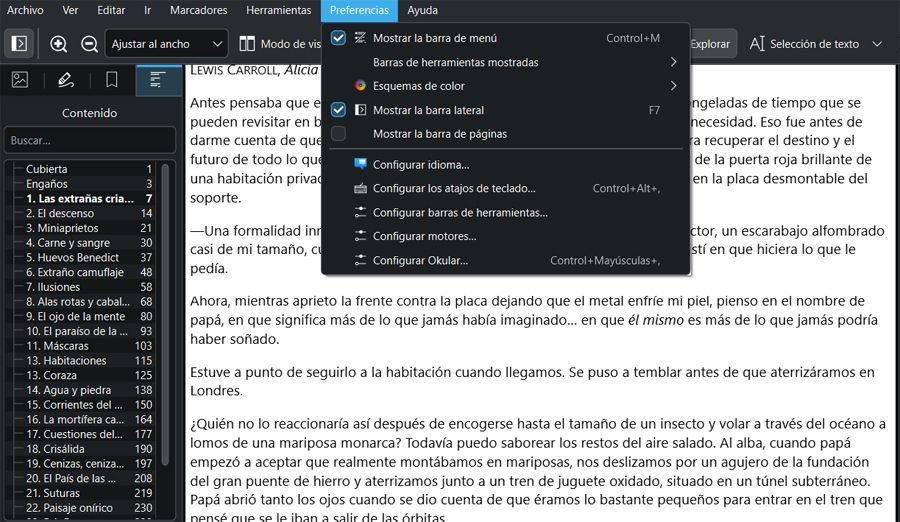 interfaz okular preferencias