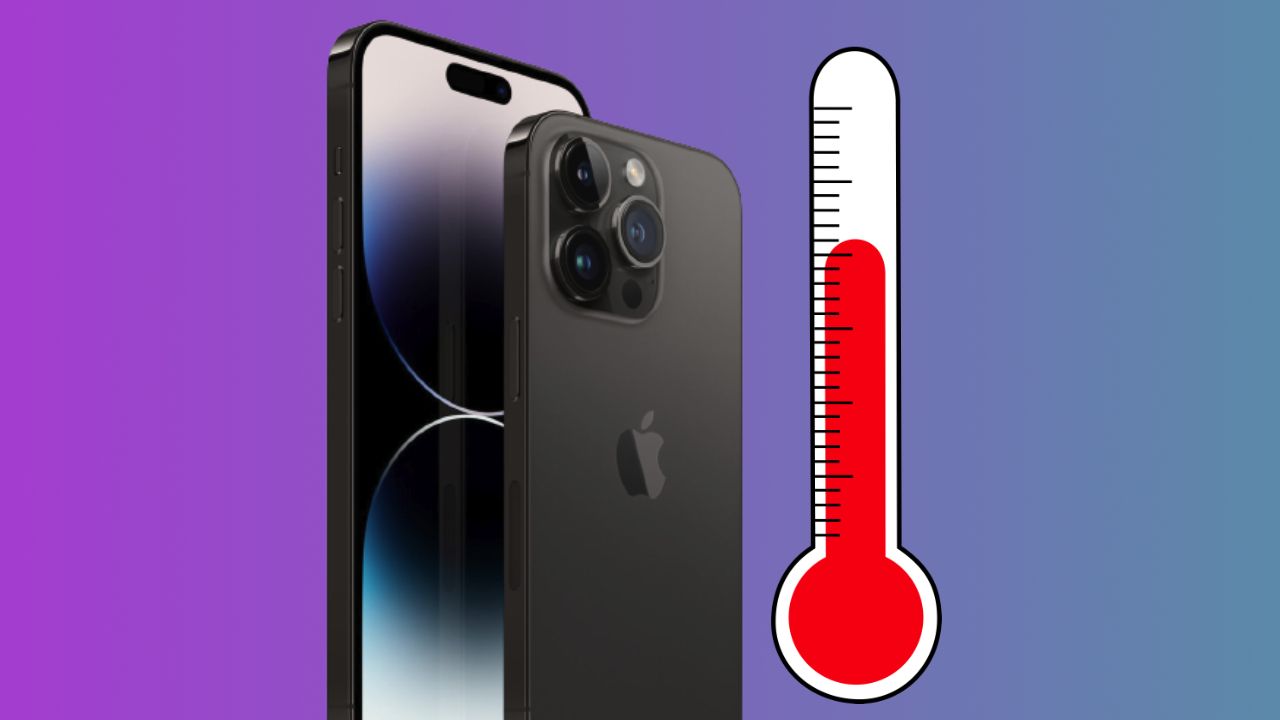 iPhone con un icono de un termómetro a su lado