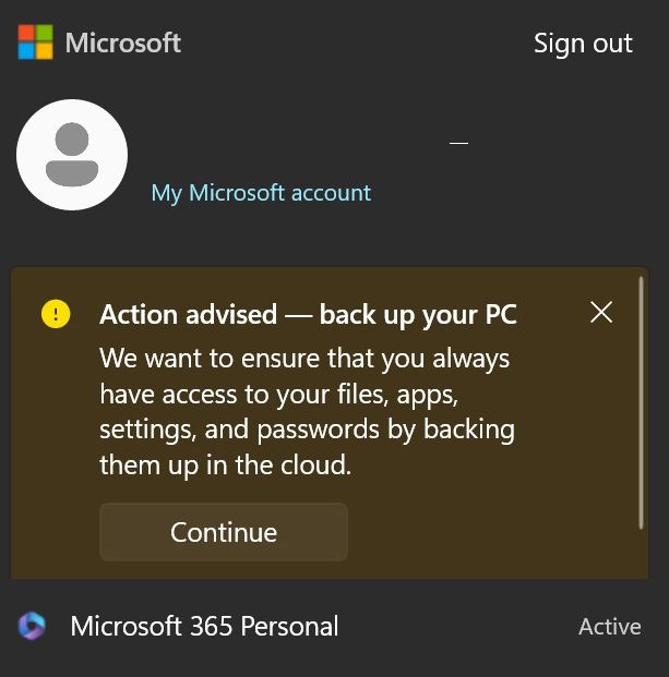 mensaje windows onedrive