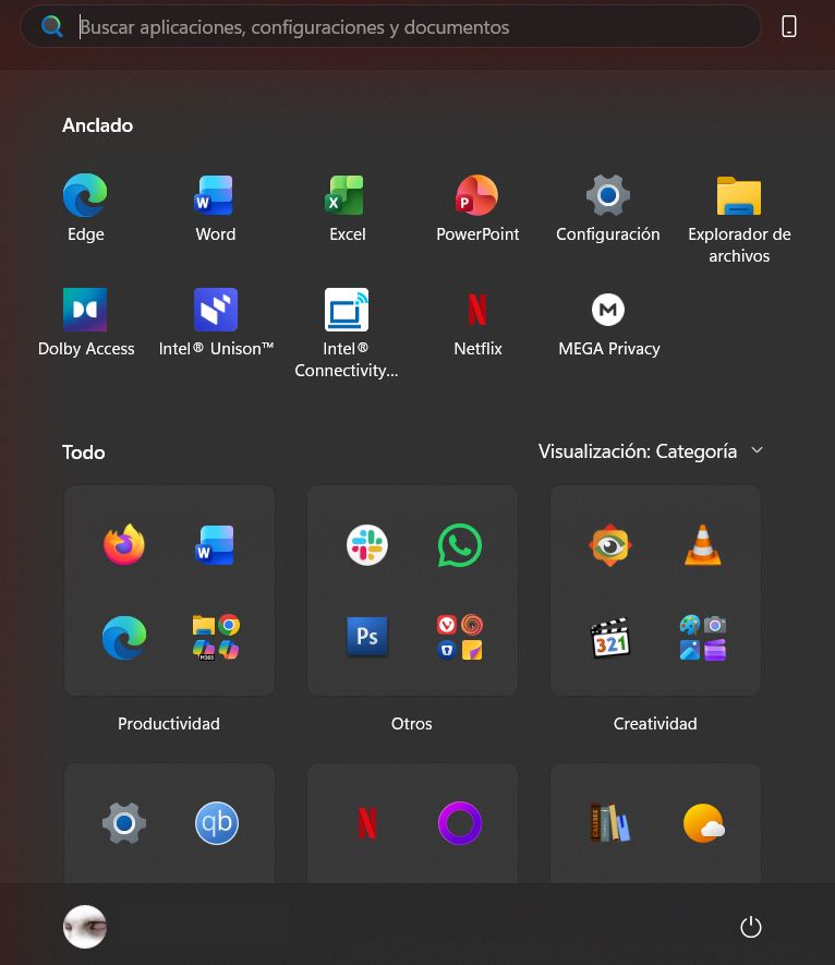 menu inicio windows 11