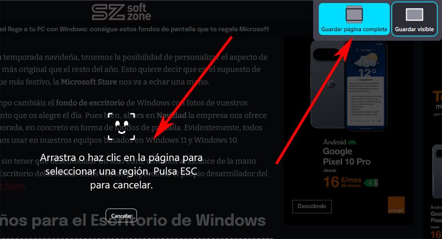 modos captura Windows