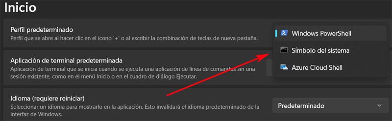 Configurar el perfil predeterminado que se abrirá en el inicio de Terminal.
