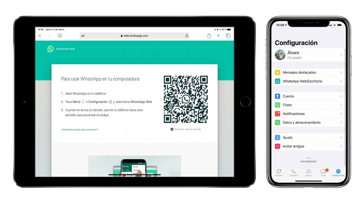 whatsapp en el ipad whatsapp web