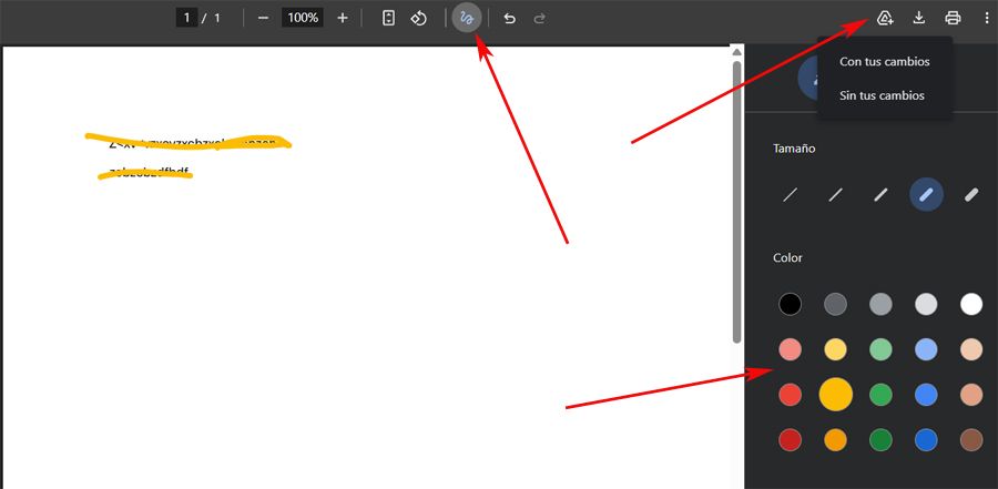 Cambiar el contenido de un PDF desde Google Chrome.