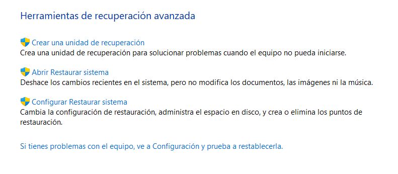Crear diferentes puntos restauración de Windows 11 con la función integrada.