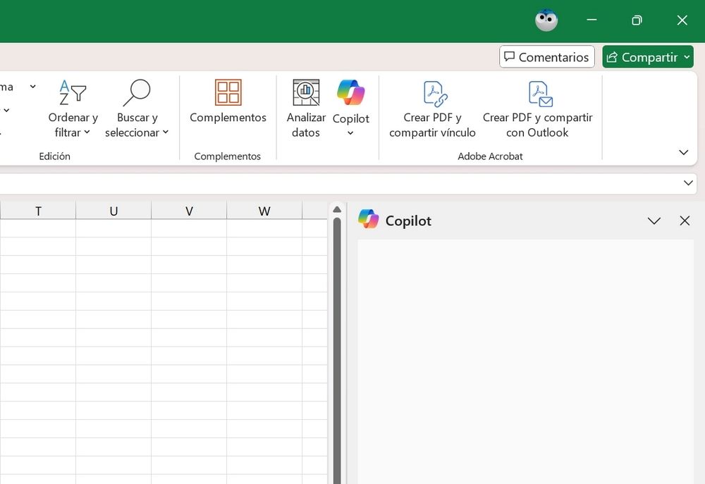 Panel IA Excel Copilot bloqueado
