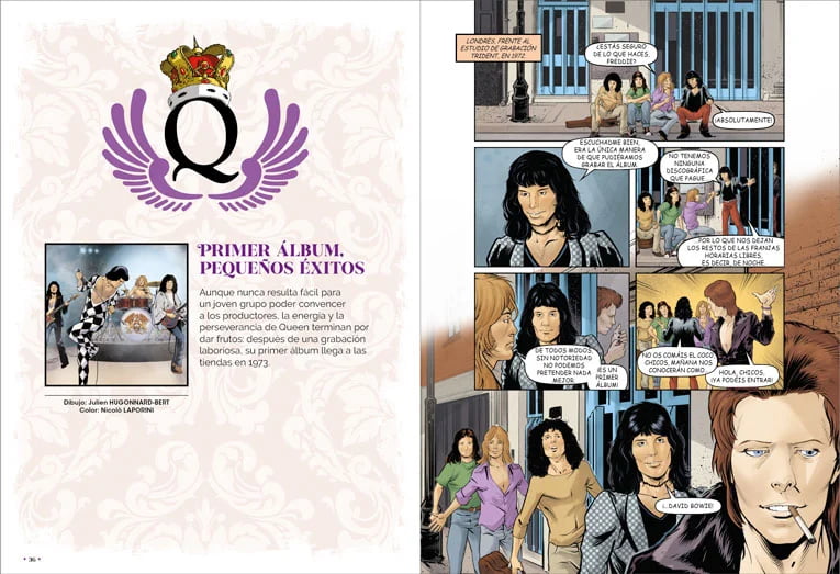 Una doble página con ilustraciones