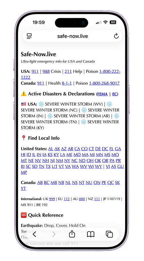 Gran idea: una página web «solo‑texto» para salvar el culo en situaciones de emergencia