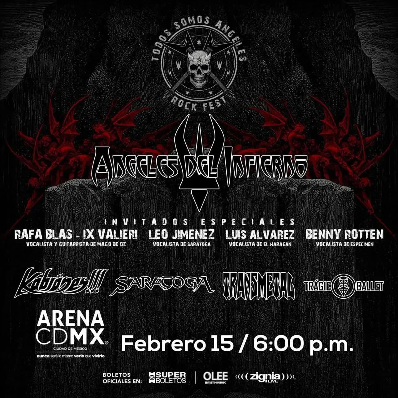 Una semana para el regreso de Ángeles del Infierno a México con Saratoga y Kabrönes en gira por arenas en 2026
