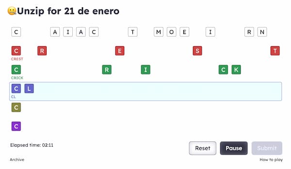 Dos juegos de palabras de cinco letras