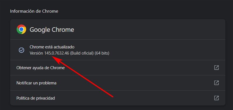 Ventana de Google Chrome 145 recién instalado.
