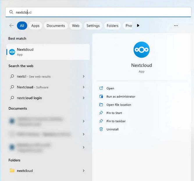 interfaz nextcloud