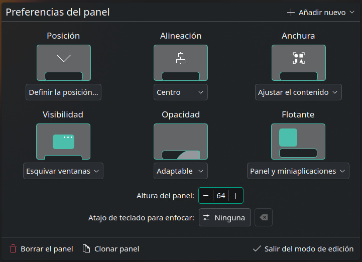 Cómo configurar el panel de Plasma como un dock