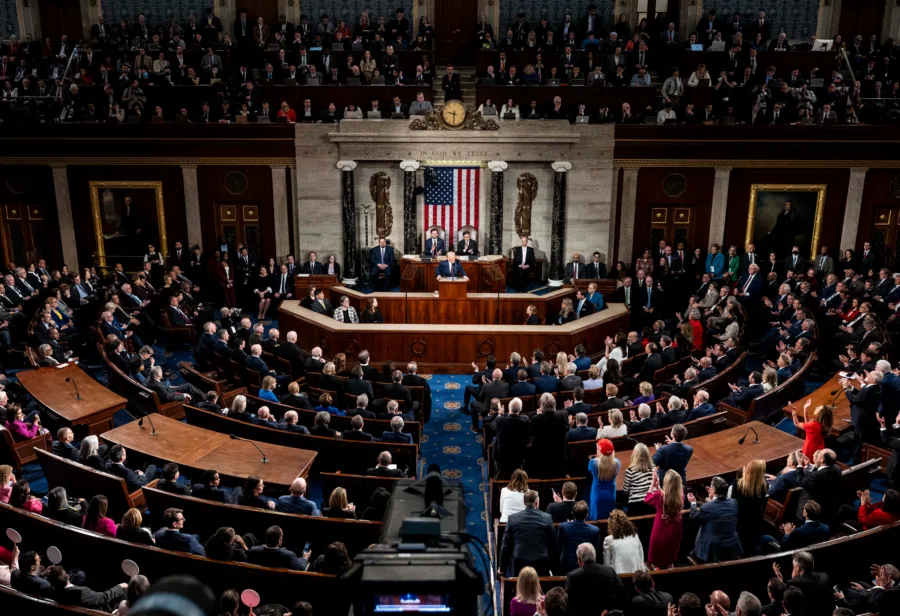 La Cámara de Representantes durante el mensaje presidencial, con reacciones divididas | Imagen: EFE