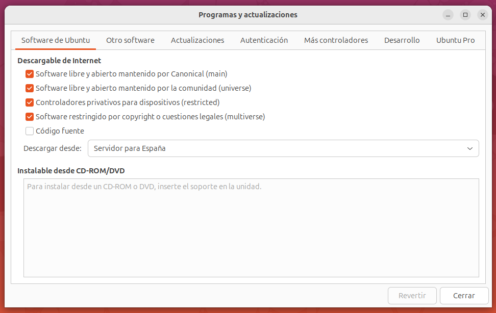 Programas y actualizaciones