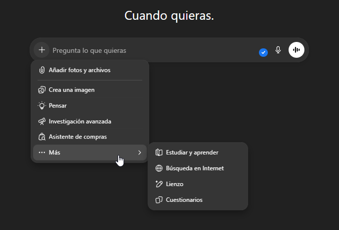 Capacidades multimodales desde la interfaz web de GPT-5.