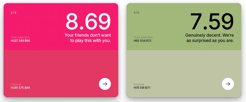 Un juego de memoria de colores que enseña lo difícil que es recordarlos con precisión
