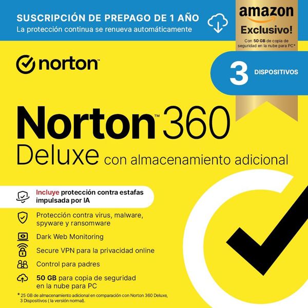 Caja antivirus Norton 360 Deluxe