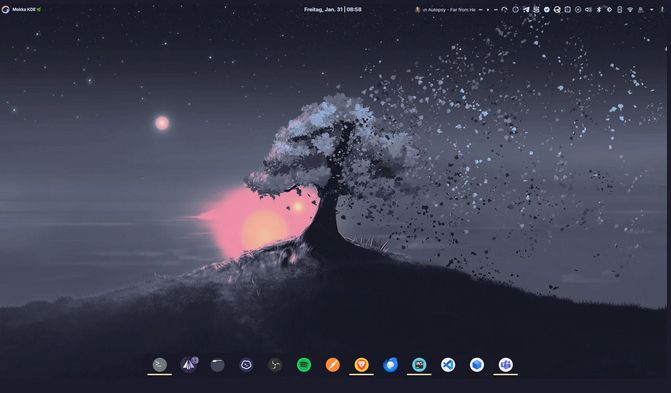 Interfaz del sistema Garuda Linux.