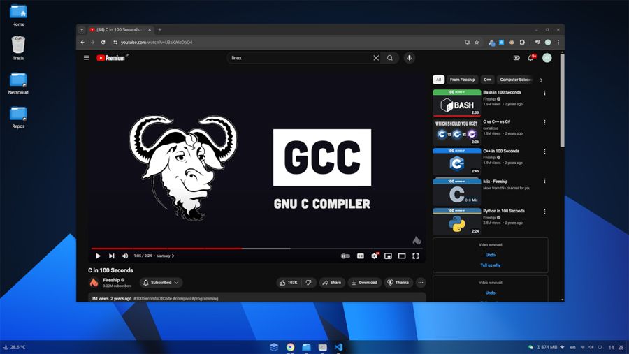Interfaz principal del Linux AnduinOS.
