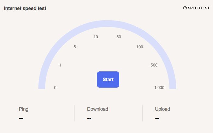 Prueba de velocidad de red en Windows 11.
