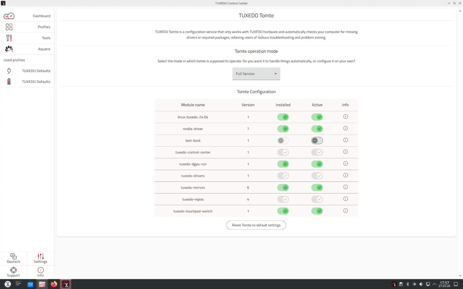 Tuxedo Control Center