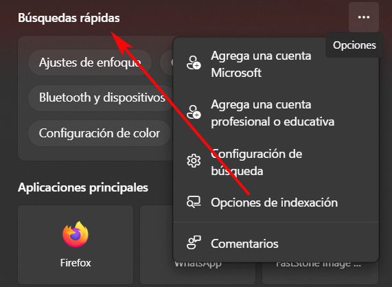 Búsqueda en la barra tareas Windows.
