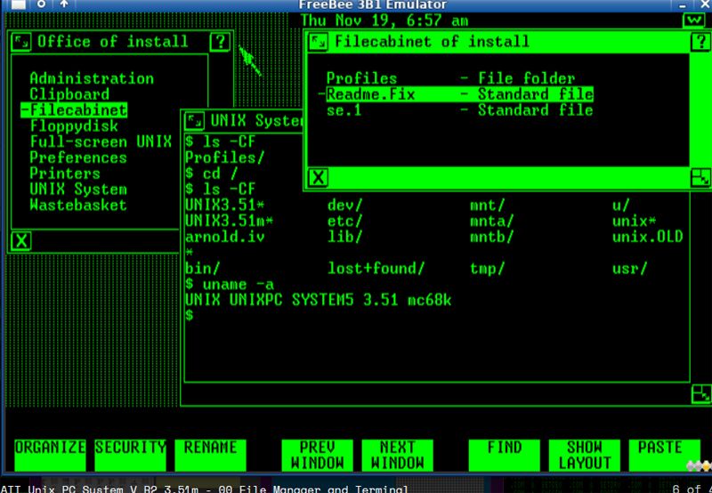 Interfaz de usuario de Unix antigua.