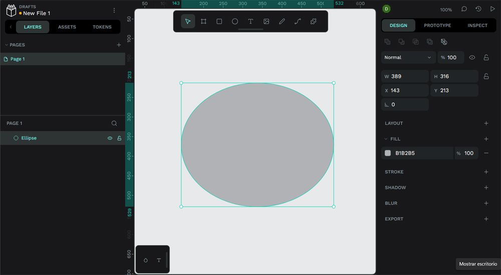 Interfaz principal app Penpot