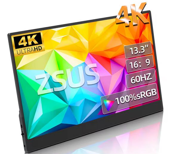 Monitor portátil ZSUS 4K de 13 pulgadas