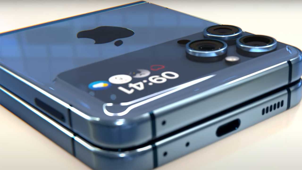 Concepto de iPhone plegable. Imagen no oficial