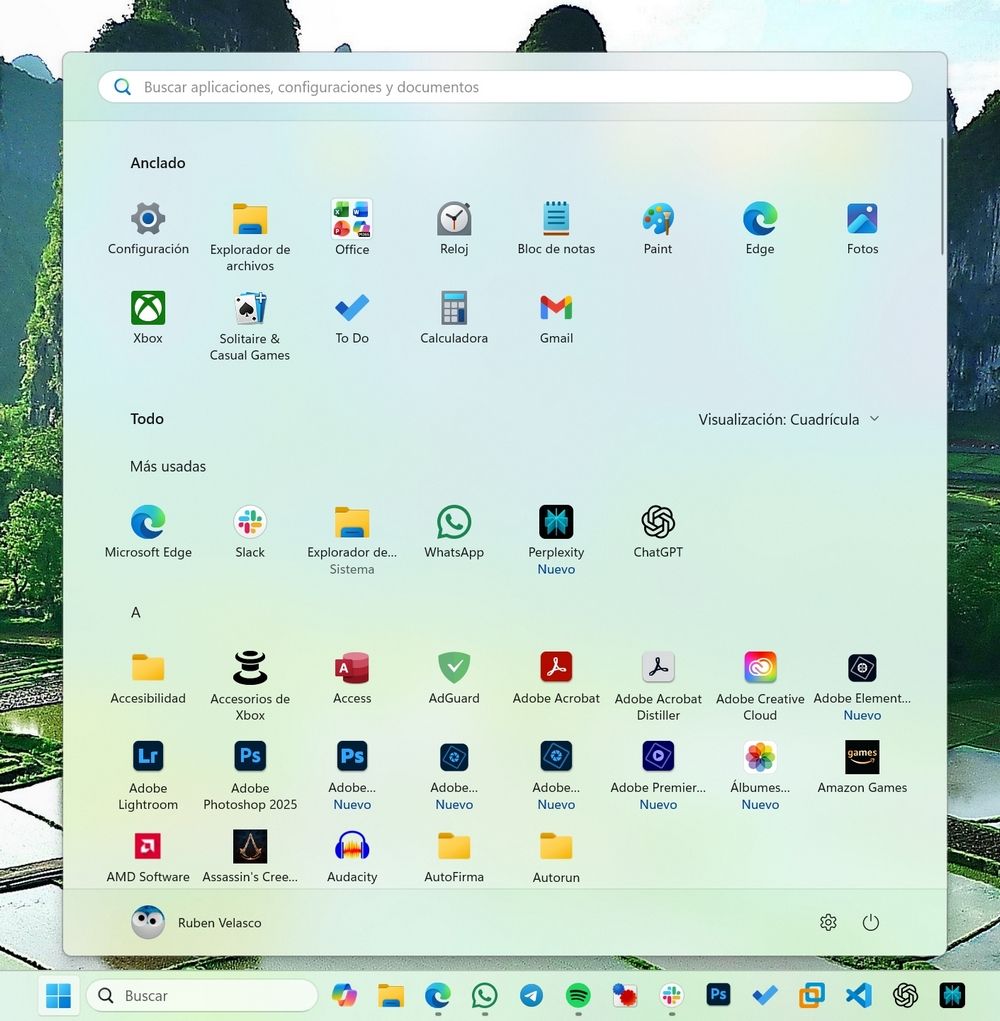 Nuevo menú Inicio de Windows 11 25H2