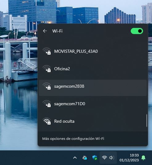 Red oculta en la lista de redes Wi-Fi