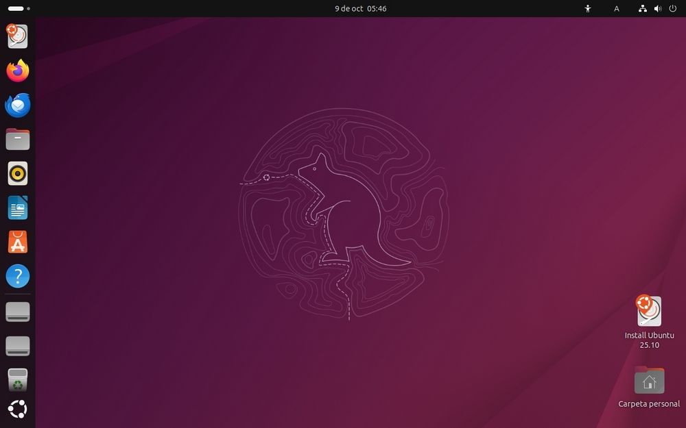 Ubuntu 25.10 - Escritorio GNOME 49