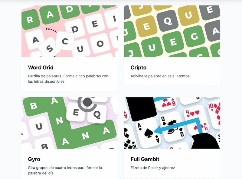 Loxik: una colección de juegos diarios de palabras y lógica, en español