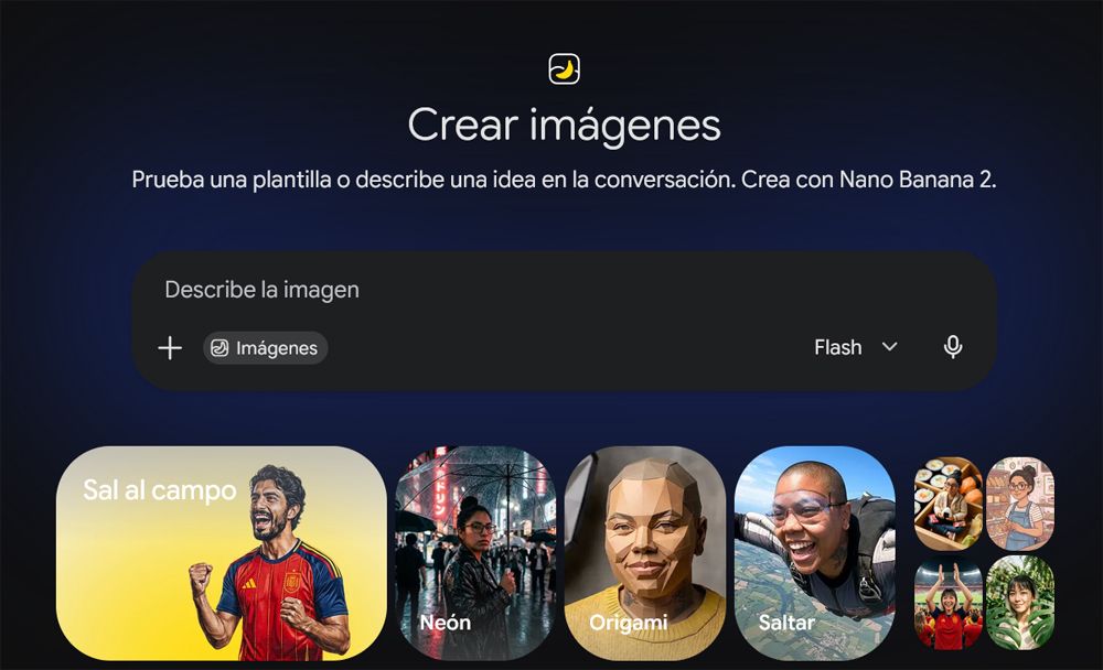 Aplicación oficial Google Gemini imágenes.