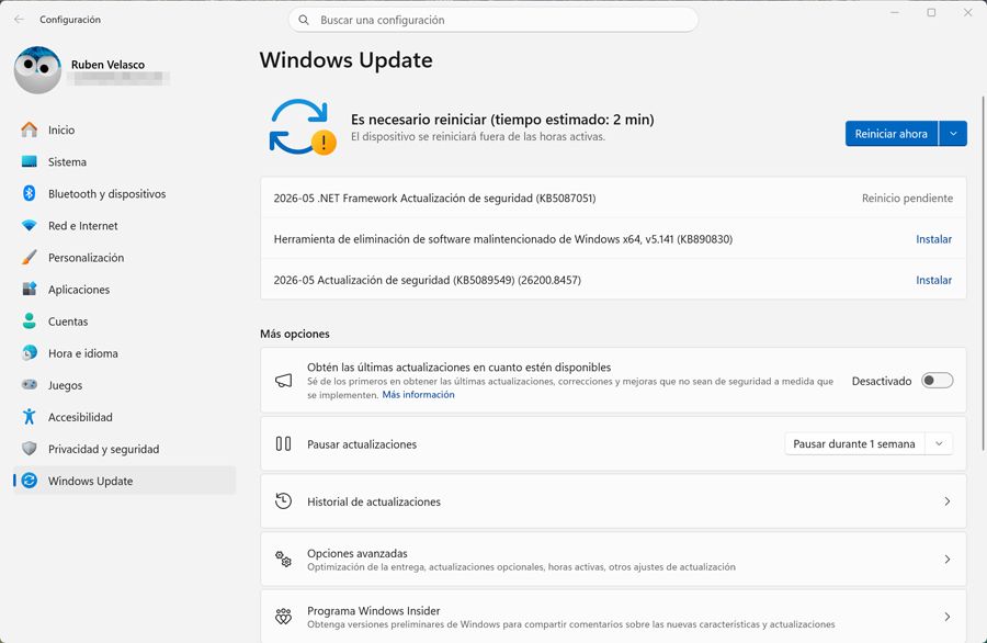 Parches del mes de mayo 2026 para Windows.