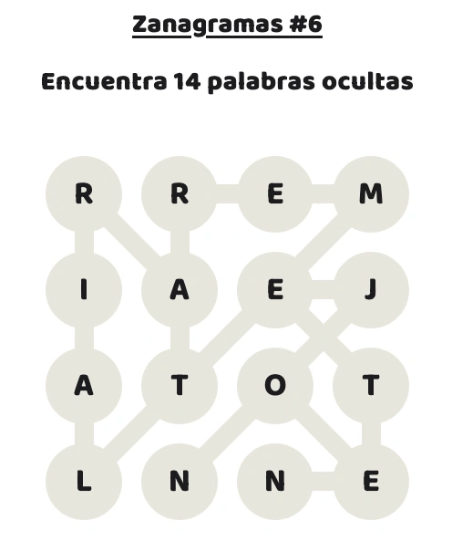 Los zanagramas hacen que encontrar las palabras ocultas sea todo un verdadero rompecabezas