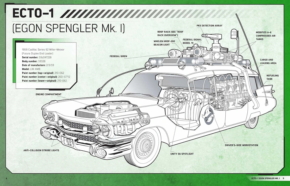 Los manuales de los coches de los Cazafantasmas con detallados planos de todas sus versiones / Ecto-1