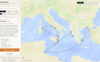 Los viajes de los libros y películas, convertidos en mapas interactivos